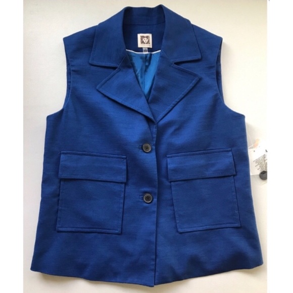 Anne Klein Jackets & Blazers - {Anne Klein} Mariner Royal Blue Button Front Vest